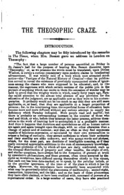 Cover of The theosophic craze: its history; the great Mahatma hoax; how Mrs. Besant was befooled and deposed; its attempted revival of exploded superstitions of the middle ages