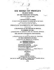 Cover of The Theology of Plato & Elements of Theology by Proclus