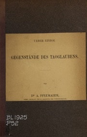 Cover of Über einige Gegenstände des Tao-glaubens