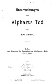 Cover of Untersuchungen über Alpharts Tod