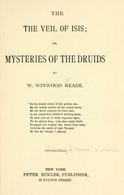 Cover of The veil of Isis, or, Mysteries of the Druids