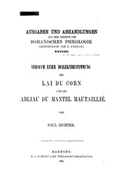 Cover of Versuch einer Dialektbestimmung des Lai du corn und des Fabliau du Mantel mautaillié