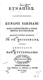 Cover of Vitas sophistarum et fragmenta historiarum