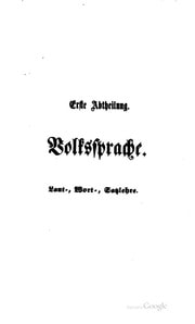 Cover of Volkssprache und Volkssitte in Herzogthum Nassau ...