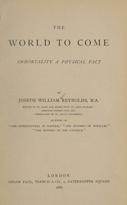 Cover of The world to come