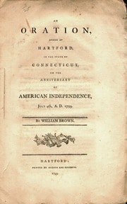 Cover of An oration spoken at Hartford, in the state of Connecticut