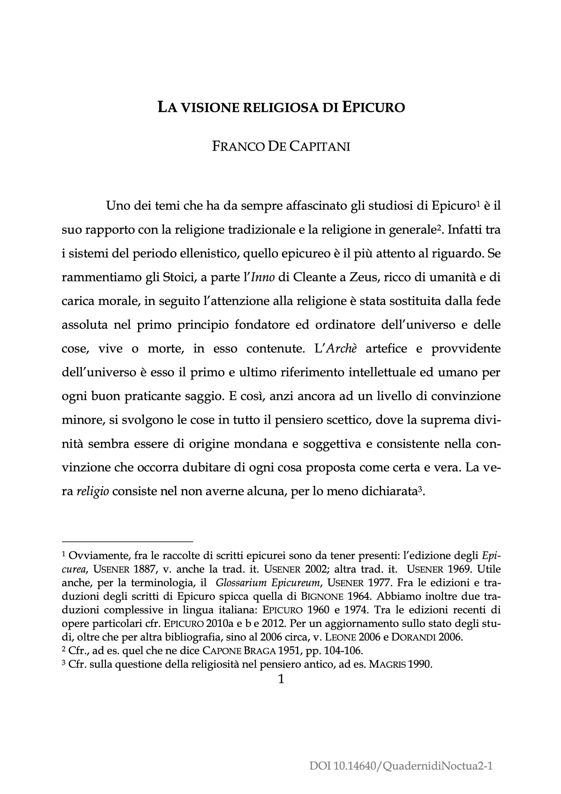 Cover of La visione religiosa di Epicuro