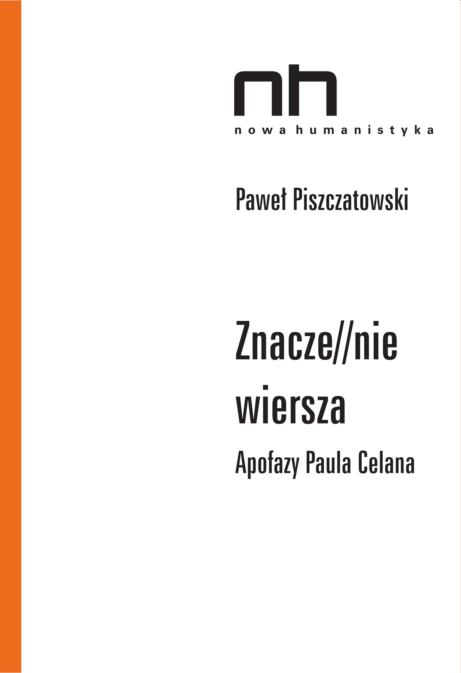 Cover of Znacze//nie wiersza