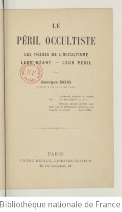 Cover of Le péril occultiste