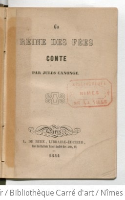 Cover of La Reine des fées, conte, par Jules Canonge