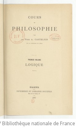 Cover of Cours de philosophie, par le Père A. Castelein,.... Psychologie. La science de l'âme dans ses rapports avec l'anatomie, la physiologie et l'hypnotisme