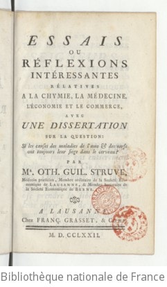 Cover of Essais, ou Réflexions intéressantes relatives à la chymie, la médecine, l'économie et le commerce, avec une dissertation sur la question