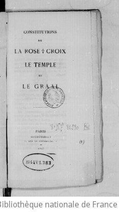 Cover of Constitution de la Rose-Croix