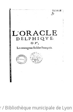 Cover of L'oracle delphique ou, Le courageux soldat François