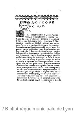 Cover of L'horoscope du Roy . Par Goujon-Fière
