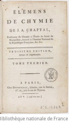 Cover of Élémens de chymie. Tome 1