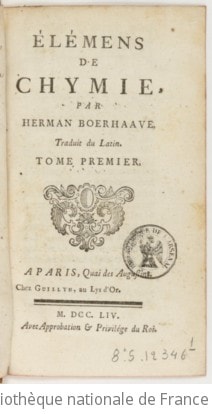 Cover of Élémens de chymie, par Herman Boerhaave. Traduit du latin. Tome premier [-tome sixième]. Tome 1