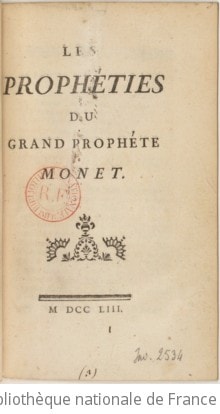 Cover of Les prophéties du grand prophète Monet