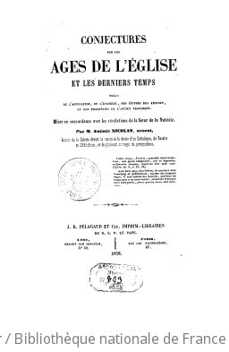 Cover of Conjectures sur les âges de l'Église et les derniers temps