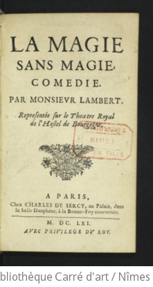 Cover of La Magie sans magie, comédie