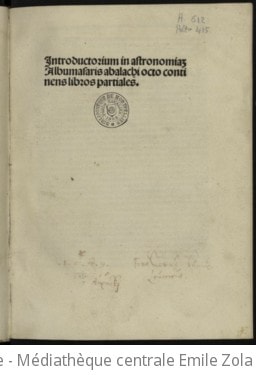 Cover of Introductorium in Astronomias Albumasaris Abalachi octo continens libros partiales