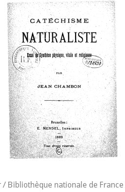 Cover of Catéchisme naturaliste