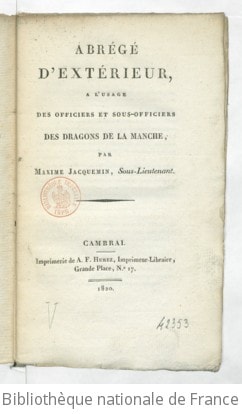 Cover of Abrégé d'extérieur, à l'usage des officiers et sous-officiers des dragons de la Manche , par Maxime Jacquemin
