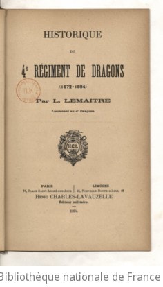 Cover of Historique du 4e régiment de dragons
