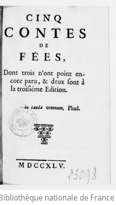 Cover of Cinq contes de fées dont trois n'ont pas encore paru et deux sont à la 3e édition