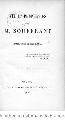 Cover of Vie et prophéties de M. Souffrant, ancien curé de Maumusson