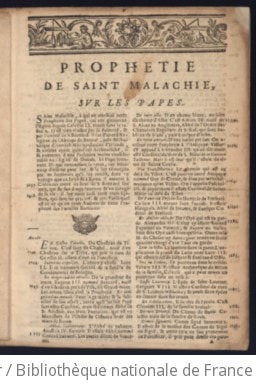Cover of Petit imprimé du p. Menestrier, jésuite sur la chimère des prétendues prophéties de S. Malachie