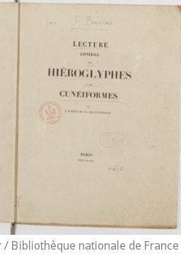 Cover of Lecture littérale des hiéroglyphes et des cunéiformes