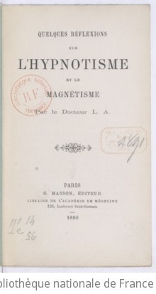 Cover of Quelques réflexions sur l'hypnotisme et le magnétisme