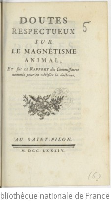 Cover of Doutes respectueux sur le magnétisme animal, et sur le rapport des commissaires nommés pour en vérifier la doctrine