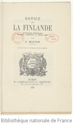 Cover of Notice sur la Finlande