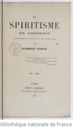 Cover of Le Spiritisme en Amérique, fragments traduits de l'anglais, par Clémence Guérin