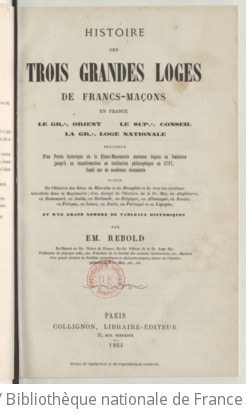 Cover of Histoire des trois grandes loges de francs-maçons en France