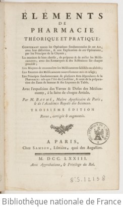 Cover of Eléments de pharmacie théorique et pratique