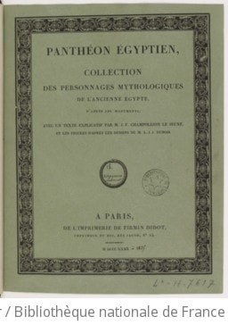 Cover of Panthéon égyptien, collection des personnages mythologiques de l'ancienne Égypte, d'après les monuments