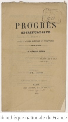 Cover of Le Progrès spiritualiste, étude sur... le spiritisme, n° I