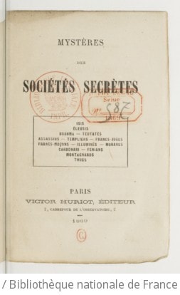 Cover of Mystères des Sociétés secrètes