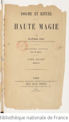 Cover of Dogme et rituel de la haute magie, par Eliphas Lévi (l'abbé A.-L. Constant)