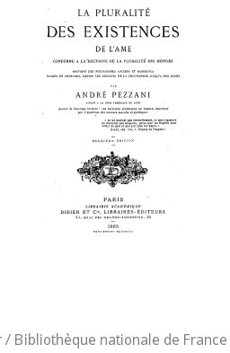 Cover of La pluralité des existences de l'âme