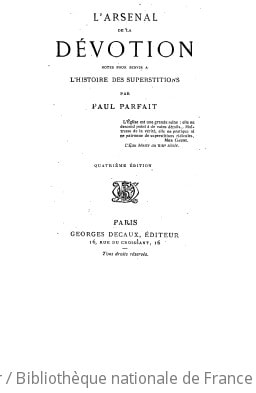 Cover of L'arsenal de la dévotion