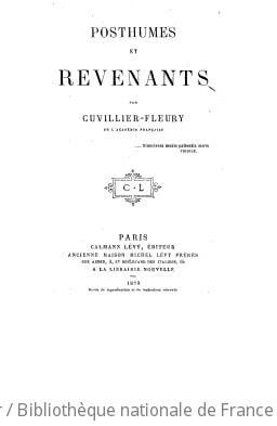 Cover of Posthumes et revenants