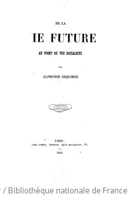 Cover of De la vie future au point de vue socialiste