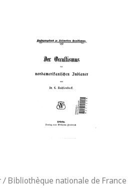 Cover of Der Occultismus der nordamerikanischen Indianer