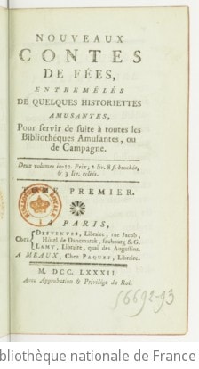 Cover of Nouveaux contes de fées entremêlés de quelques historiettes amusantes