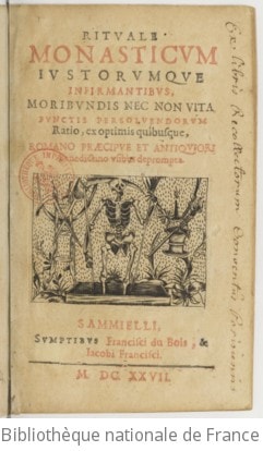 Cover of Rituale monasticum justorumque infirmantibus, moribundis nec non vita functis persolvendorum ratio, ex optimis quibusque, Romano praecipue et antiquiori Benedictino usibus deprompta