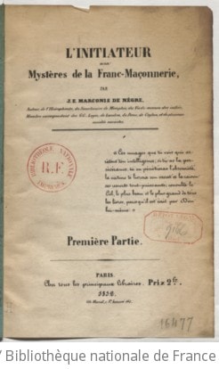 Cover of L'initiateur aux mystères de la Franc-maçonnerie. Première partie